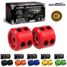 AUTMATCH Winch Cable Hook Stopper Fits Wire&Synthetic Ropes for ATV/UTV 1 &2 pcs picture