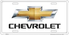 NEW CHEVROLET LICENSE PLATE ALUMINUM STAMPED EMBOSSED METAL BOWTIE WHITE TAG picture
