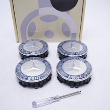 OEM Mercedes-Benz Deep Blue Wreath 75mm Floating Alloy Wheel Center Hub Cap picture