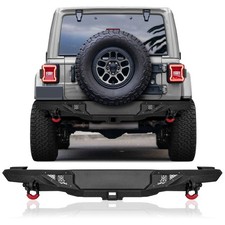 VIJAY Fits 2018-2025 Jeep Wrangler JL Rear Bumper With Square Lights & D-rings picture
