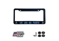 Live Long And Prosper Star Trek Fans Glossy Black License Plate Frame picture