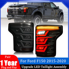 Pair LED SMOKED Tail Light For Ford F150 Pickup 15-20 W/Startup Sequential Turn picture