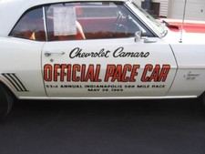 OER PC011 1969 Camaro Indy 500 Pace Car Door Decal Set BRAND NEW CHEVROLET picture