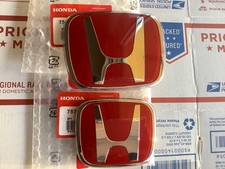 2pcs set Honda Fit GD 06 - 08 JDM Red H Front Rear Type R grille emblem logo picture