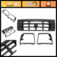 3Pcs Grille & Headlight Bezel for 1992-1997 Ford Bronco F-150 F-250 F-350 HD, AB picture