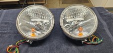 (NEW) 1932 Ford Stainless Quartz Halogen 12v Headlamps With Turn Signals. (NEW). picture