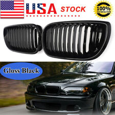Glossy Black Front Hood Kidney Grilles Grills for 2002-2005 E46 4 Door Sedan LCI picture