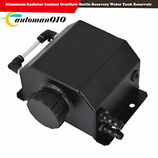 Black Aluminum Radiator Coolant Overflow Bottle Recovery Water Tank Reservoir CC picture
