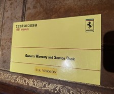 1991 Ferrari Testarossa Owner's Warranty & Service Book |#89218 Original picture