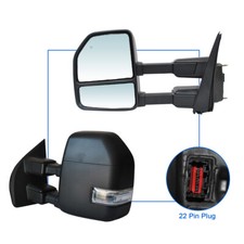 Pair Towing Mirrors fit 17-20 Ford F250 F350 Power Heated LED Signal Lamp Sensor picture