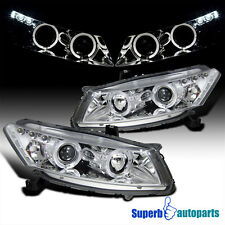 Fits 2008-2012 Honda Accord 2Dr Coupe Dual LED Halo Projector Headlights 08-12 picture