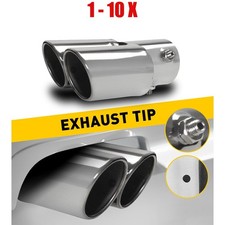 1-10X Dual Outlet Exhaust Tip Muffler Straight Cut For 1.4