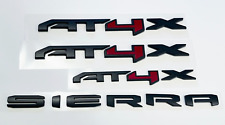 4PCS Matte Black Red Doors Rear AT4X Sierra Emblems GMC 2023-2024 Sierra 1500 picture