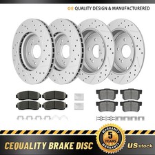 AWD Front & Rear Drilled Rotors Ceramic Brake Pads Kit for 2007-2012 Acura RDX picture