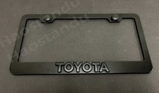 1xBlackToyota 3D Emblem BLACK Stainless License Plate Frame RUST FREE +S.Caps *L picture