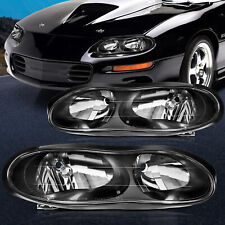 Black Housing For 1998-2002 Chevy Camaro Z28 SS Replacement Headlamps Headlights picture