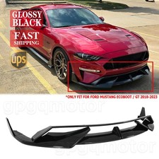 For Ford Mustang Ecoboot /GT 2018-2023 AD Style Gloss Black Front Bumper Lip Kit picture