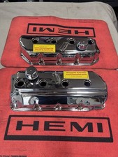 426 Hemi Chrome Valve Cover Set With Spark Plug Wire Brackets And Breathers picture