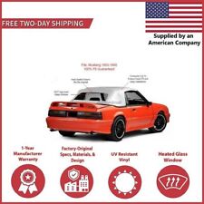 1983-90 Ford Mustang Convertible Soft Top w/ DOT Approved Glass Window, White picture