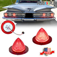 2PCS Rear Red LED Tail Brake Lights 1960-1961 Impala Bel Air Biscayne El Camino picture
