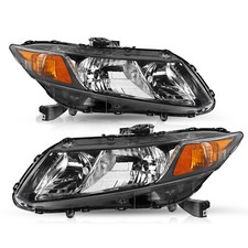 For 2012-2015 Honda Civic Sedan 12-13 Coupe Black Amber Headlights Assembly picture