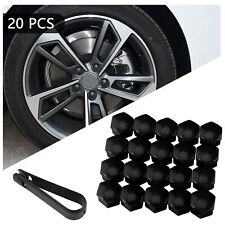 20x 17mm Wheel Lug Nut Bolt Center Cover Gray Caps & Tool Fit For VW Audi Skoda picture