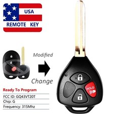 Upgraded Remote Key Fob 3 Button G Chip FCC ID: GQ43VT20T for 2010-2017 Toyota picture
