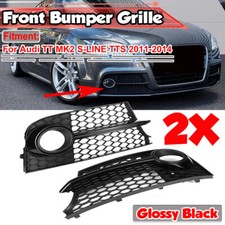 2Pcs/Set Front Bumper Fog Light Grill w/ Black Trim for AUDI TTS TT MK2 11-2014 picture