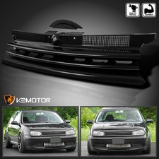 Fits 1999-2006 VW Golf GTI MK4 Black Grille Horizontal Badgeless+Notch Filler picture
