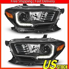 For 2016-2022 Toyota Tacoma W/LED DRL Black Projector Headlights Headlamps picture