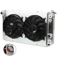 3 Row Aluminum Radiator + Fan Shroud For 1982-2002 Chevy S10 Blazer/Pickup V8 picture