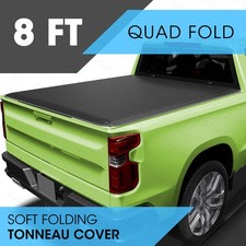 8FT Soft 4-Fold Truck Bed Tonneau Cover For Chevy Silverado&GMC Sierra 2010-2026 picture
