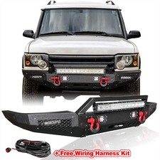 Fits 1999-2004 Land Rover Discovery 2 Steel Front Bumper w/Winch Plate & Wiring picture