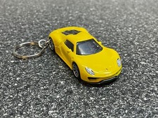 Fits Porsche 918 Spyder Yellow Keychain Hot Wheels Hypercar picture