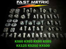 96pc KX PLASTIC BODYWORK BOLT KIT KAWASAKI KX60 KX65 KX80 KX85 KX125 picture