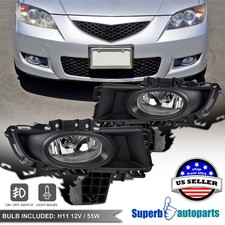 Fits 2007-2009 Mazda 3 Bumper Fog Light Sedan H11 Bulb w/ Wires Switch 07-09 picture