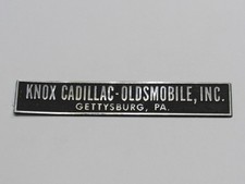 VTG Knox Cadillac-Olds Gettysburg Pennsylvania Metal Dealership Badge Emblem Tag picture