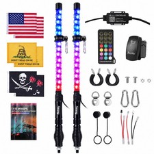2PCS 6FT Spiral RGB LED Whip Light RGB Chasing Lighted Antenna for ATV UTV RZR picture