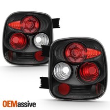 Fits 99-04 Silverado Sierra Stepside Model Black Bezel Tail Lights Brake Lamps picture