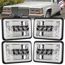 4pcs 4x6'' LED Headlights Hi-Lo W/DRL For Cadillac Fleetwood DeVille 1975-1986 A picture