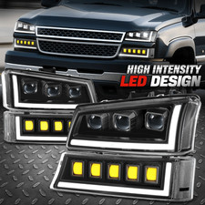 For 03-06 Silverado Avalanche Start-Up Sequentail DRL LED Projector Headlights picture