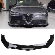 For Alfa Romeo Giulia Front Bumper Lip Spoiler Diffuser Body Kit Glossy Black picture