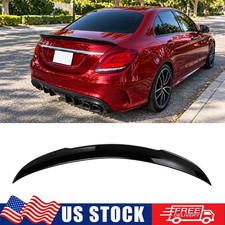 Fits 2015-2021 Mercedes Benz W205 C-Class Sedan Glossy Black Rear Trunk Spoiler picture