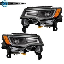 Projector For 2017-2021 Jeep Grand Cherokee Headlights Left&Right Black Halogen picture