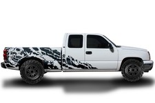 Vinyl Decal Wrap Kit NIGHTMARE fits 99-07 Chevy Silverado 1500 Extended Cab MBlk picture