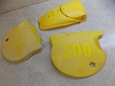 Yamaha TT500 Side Plastic panels w/ rear fender yellow    tt 500 1977 picture
