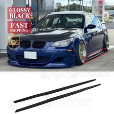 For BMW 5 Series E60 / E61 M5 04-10 Glossy Black MP Style Side Skirts Extension picture