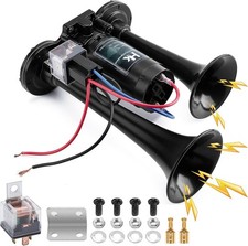 HK 12V 150db Air Horn for Truck, Super Loud Dual Trumpet Air Horn Kit with Co... picture