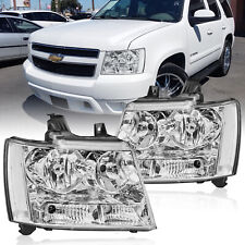 Pair Chrome Housing Clear Corner Headlights For 2007-2014 Chevy Tahoe  Suburban picture
