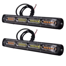 2pc Amber/White 24LED Car Truck Strobe Light Bar Flashing Indicator Runing Light picture